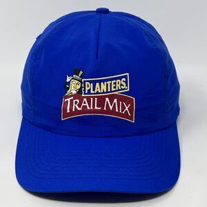 Vintage Planters Trail Mix Hat Baseball Cap Peanuts Snack Hiking Snapback Blue